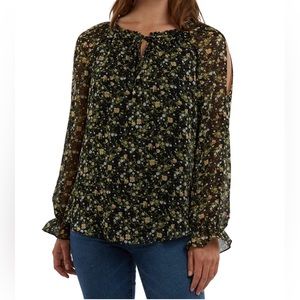 BCX Juniors Printed Cold Shoulder Top